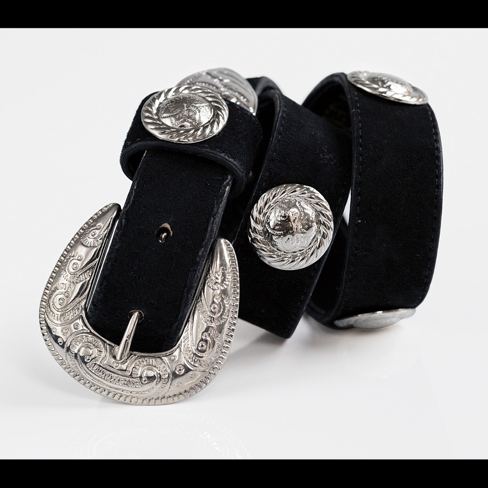 Vintage JOAN & DAVID Black Suede Belt